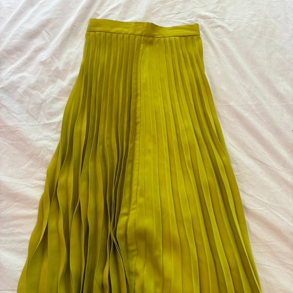 Yellow Maxi Skirt with Pleats